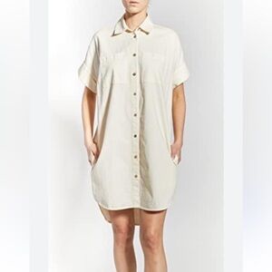 OAT New York oversized button down shirt dress. Luxury. Cotton. Classic. Preppy